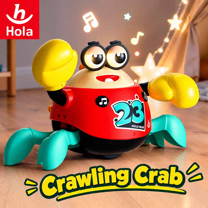 خرچنگ متحرک آموزشی و تعاملی هولا Hola Crawling Crab HE 9972 | موزیکال و چراغ‌دار